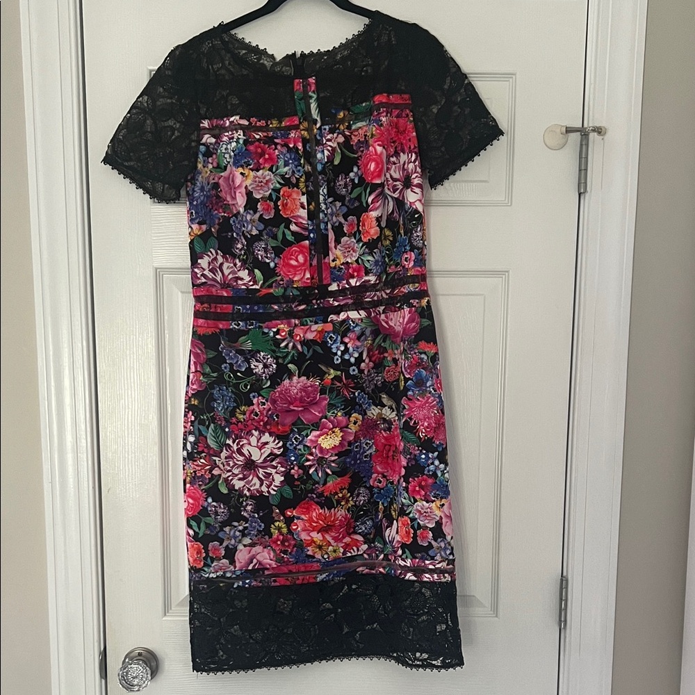 Tadashi Shoji floral and lace dress